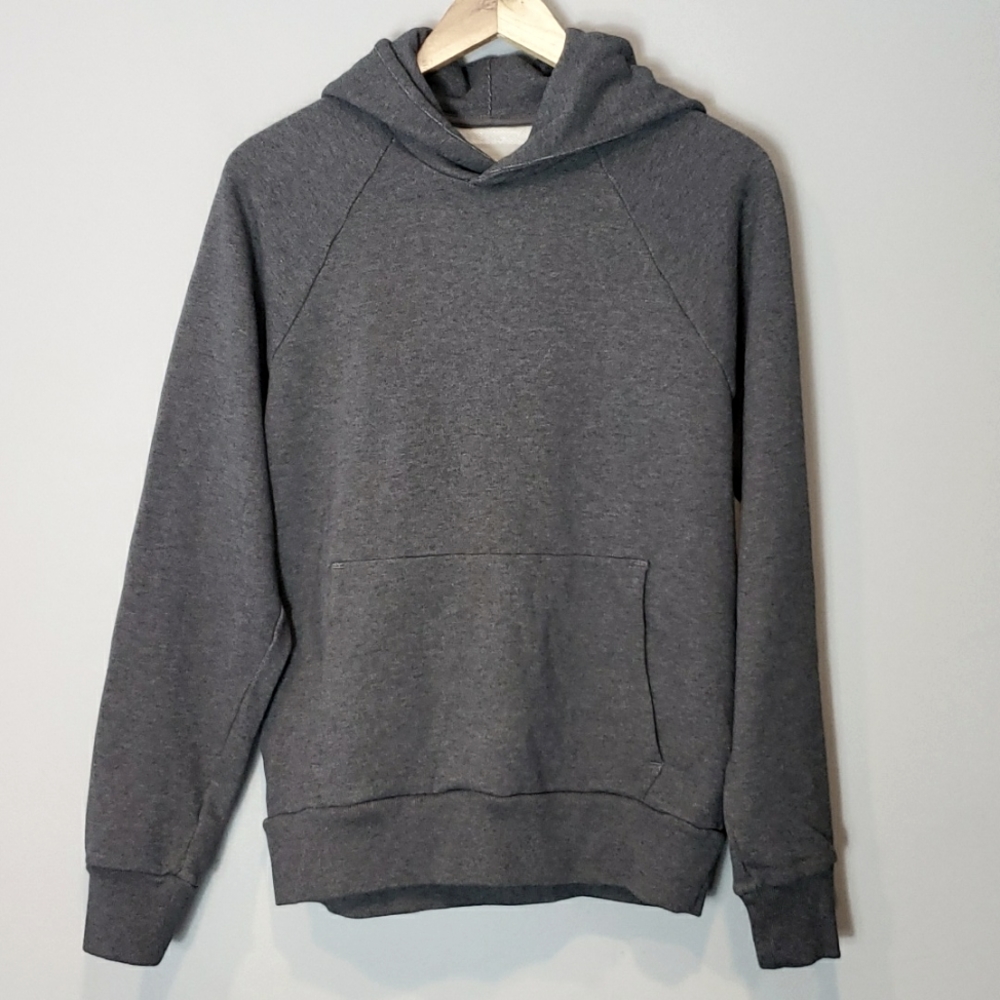 Everlane Mens Track Hoodie Organic Cotton Long Sleeve Sweatshirt Slate G…